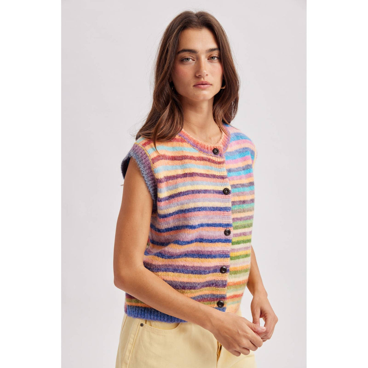 RAINBOW STRIPE SWEATER VEST