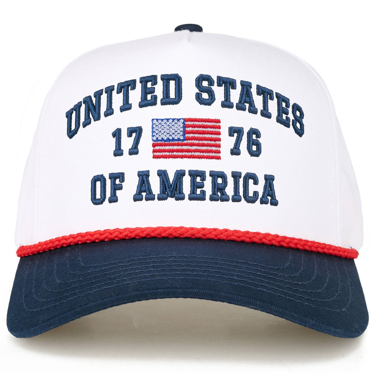 C.C UNITED STATES 1776 Letter on Two Tone Trucker Hat: USA