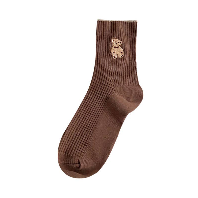 Teddy Bear Mid-Tube Socks - Women's: Mix / M