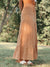 Rust Smocked Maxi Skirt