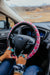 Pink Cowhide Steering Wheel Cover