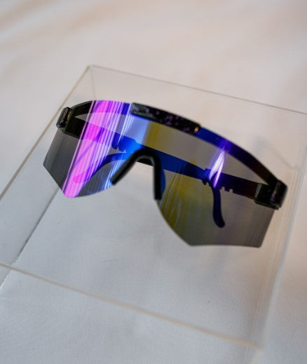 Black Sport w/ Blue Lens Sunglasses