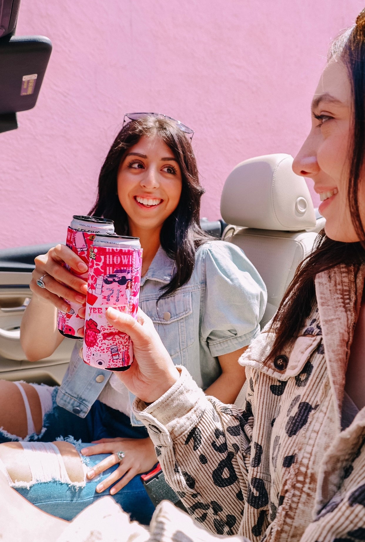 Pink Collage Tall Coozie 2-Pack