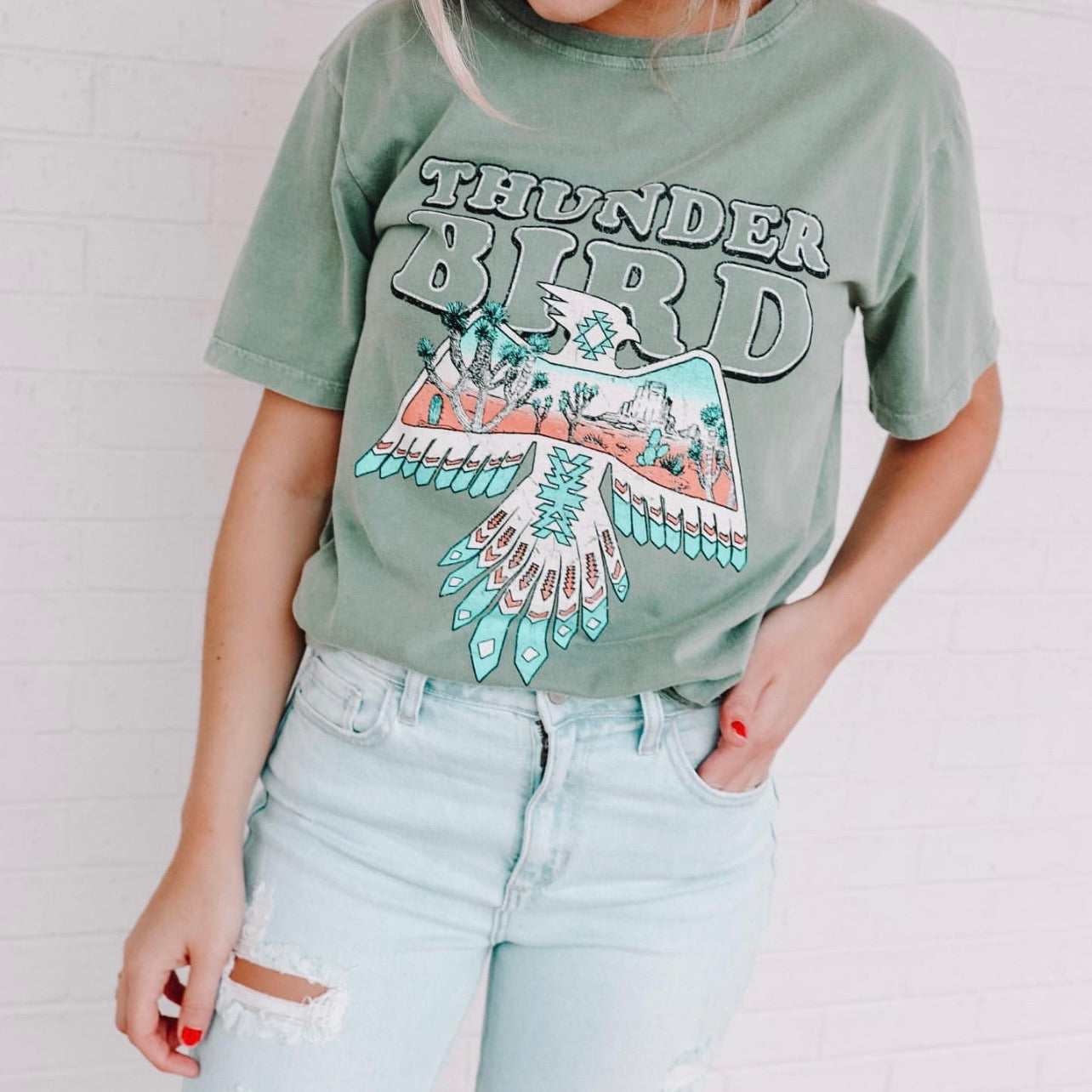 THUNDER BIRD GRAPHIC TOP - Front Porch Boutique